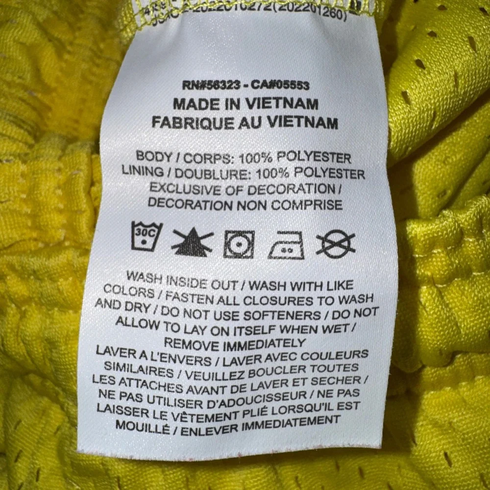 Nike Mens Mesh Athletic Basketball Shorts Yellow XL Activewear StreetWear